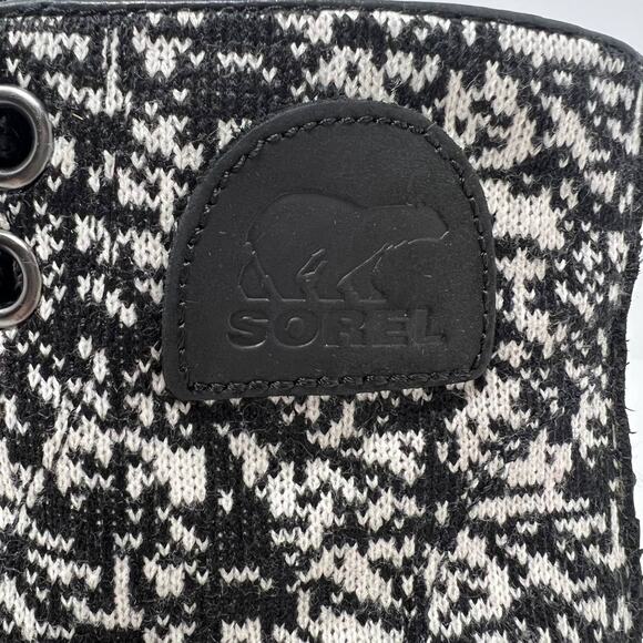 Sorel Boots Women's Size 7 Black White Hidden Wedge Ankle Booties Normcore - Picture 4 of 12